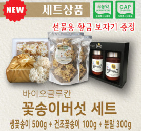 바이오글루칸 꽃송이버섯 종합선물세트(생500g+건조100g+분말300g)