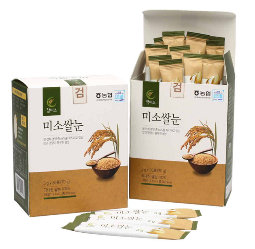 참미소 미소쌀눈스틱 3g 30포 국내산 볶은 쌀눈 스틱