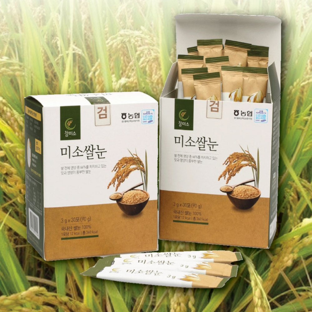 참미소 미소쌀눈스틱 3g 30포 국내산 볶은 쌀눈 스틱