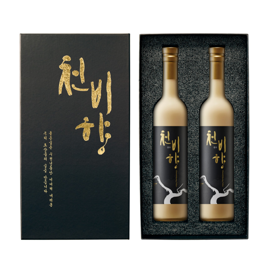 [ 천비향 생주 선물 세트 ] 500ml x 2병 / 14도 / 오양주 / 쇼핑백O