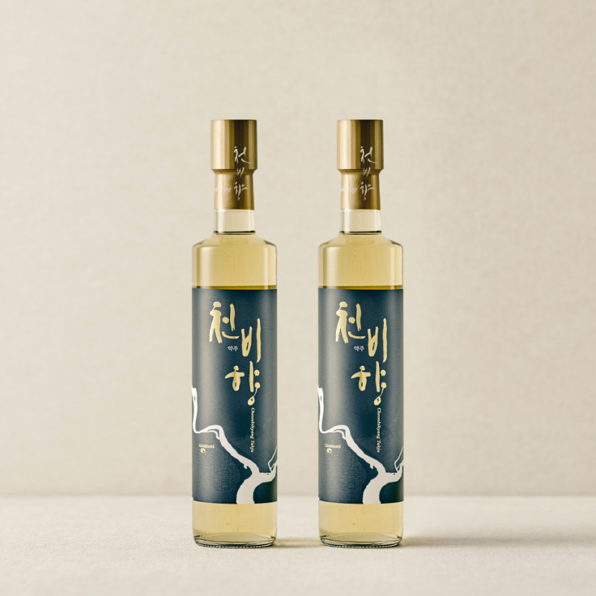 [ 천비향 약주 선물 세트 ] 375ml x 2병 / 16도 / 약주 / 오양주 / 쇼핑백 O