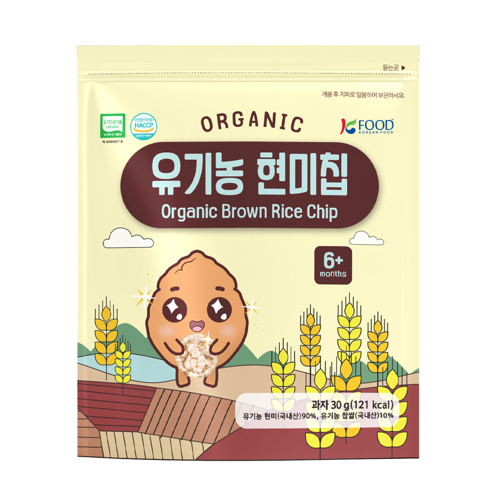 [밀리브] 유기농 현미칩 30g, 바삭한 현미과자, 아이간식 건강스낵