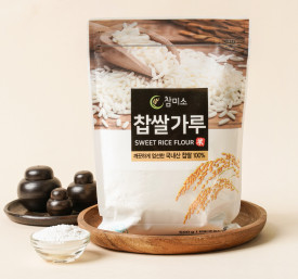 참미소 국산 찹쌀가루 1kg 국내산 찹쌀 건식 버터떡 만들기 죽 이유식 (500g 2봉)