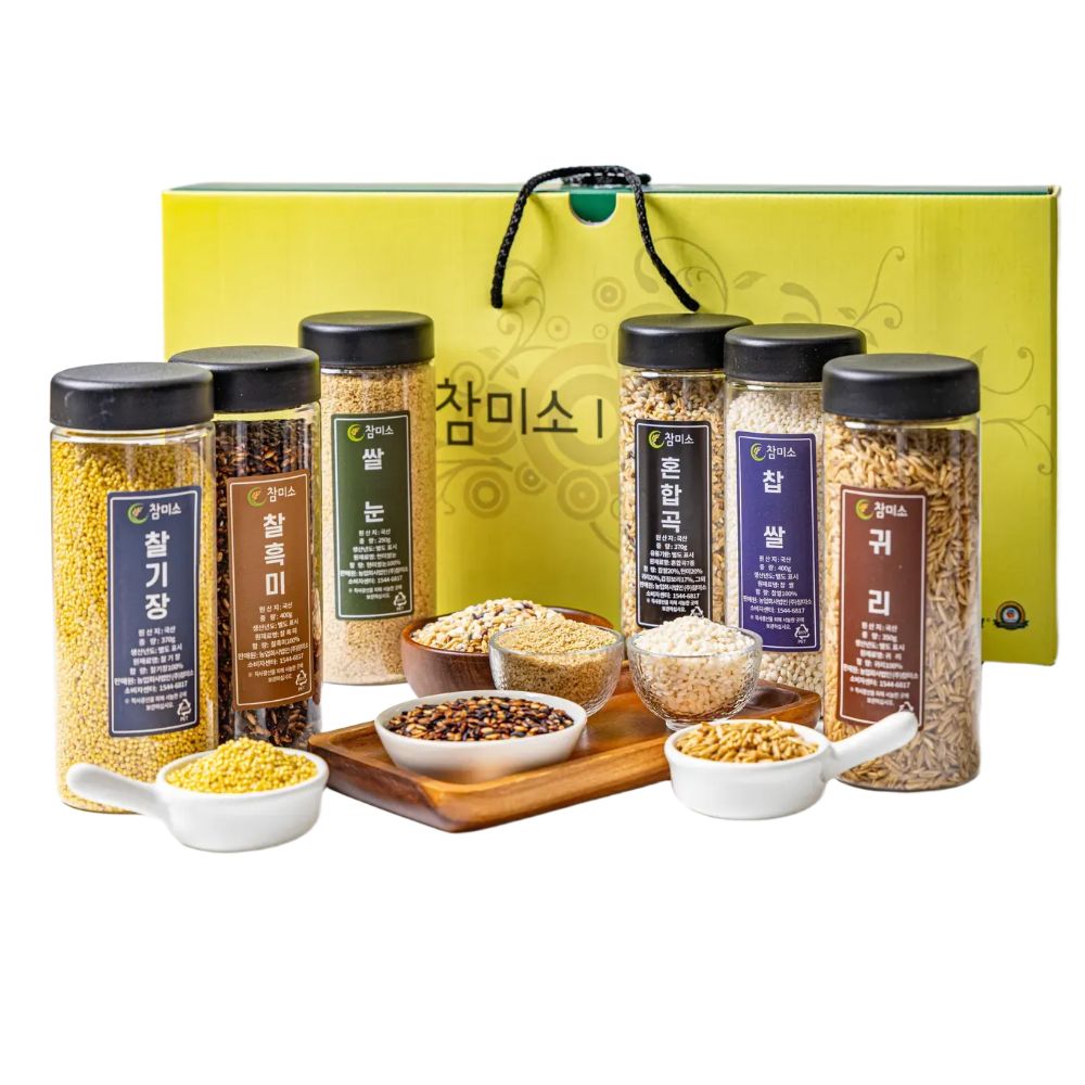 참미소 국산 잡곡 선물세트 6종 국내산 혼합곡 혼합잡곡 명절 선물용 어버이날선물 2.14kg