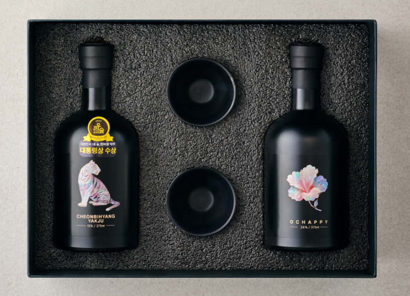 26추석) 약주, 어차피24 잔세트 375ml x 2병